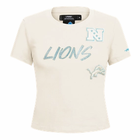NFL DETROIT LIONS HIGH IMPACT WOMEN'S BABY DOLL TEE (EGGSHELL)