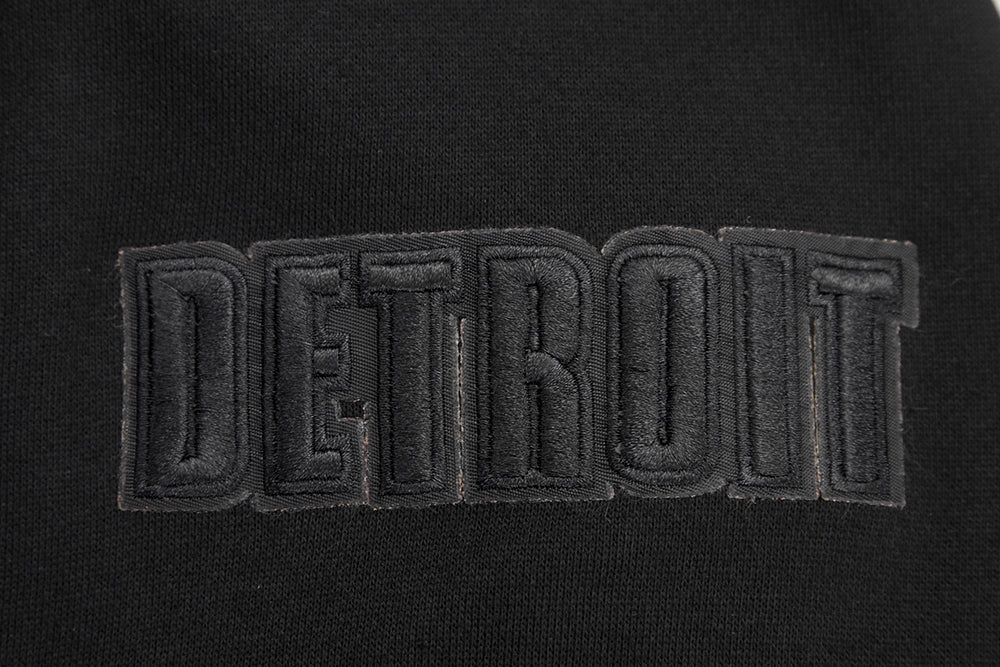 NFL DETROIT LIONS NEUTRAL DROP SHOULDER MEN'S PULLOVER HOODIE (BLACK)