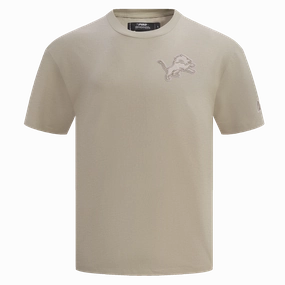 NFL DETROIT LIONS NEUTRAL MEN'S COTTON JERSEY DROP SHOULDER TEE (TAUPE)