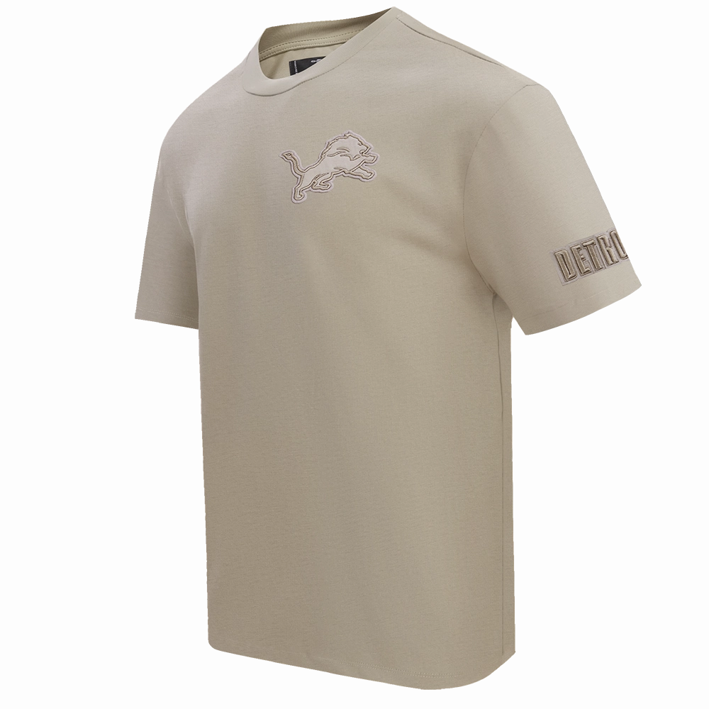 NFL DETROIT LIONS NEUTRAL MEN'S COTTON JERSEY DROP SHOULDER TEE (TAUPE)