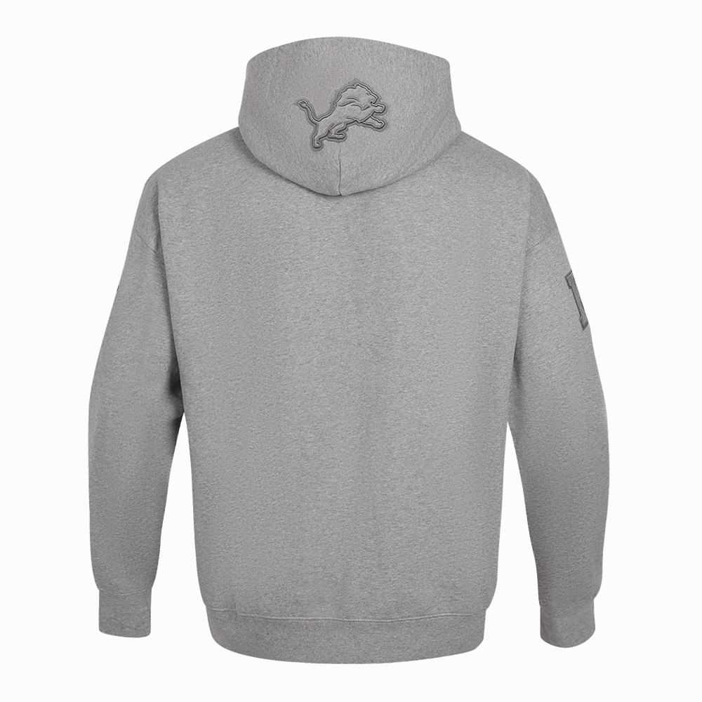 NFL DETROIT LIONS NEUTRAL MEN'S DROP SHOULDER PULLOVER HOODIE (DARK HEATHER GRAY)