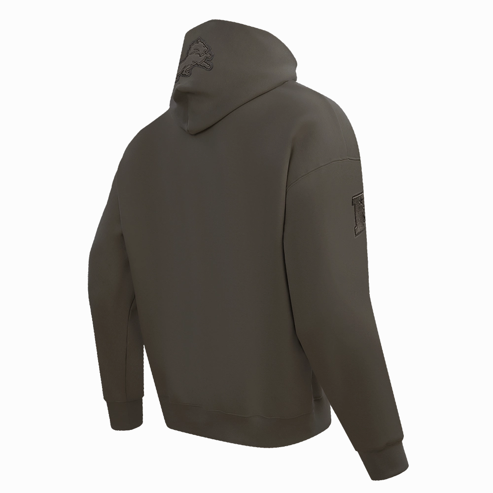 NFL DETROIT LIONS NEUTRAL MEN'S DROP SHOULDER PULLOVER HOODIE (DARK TAUPE)