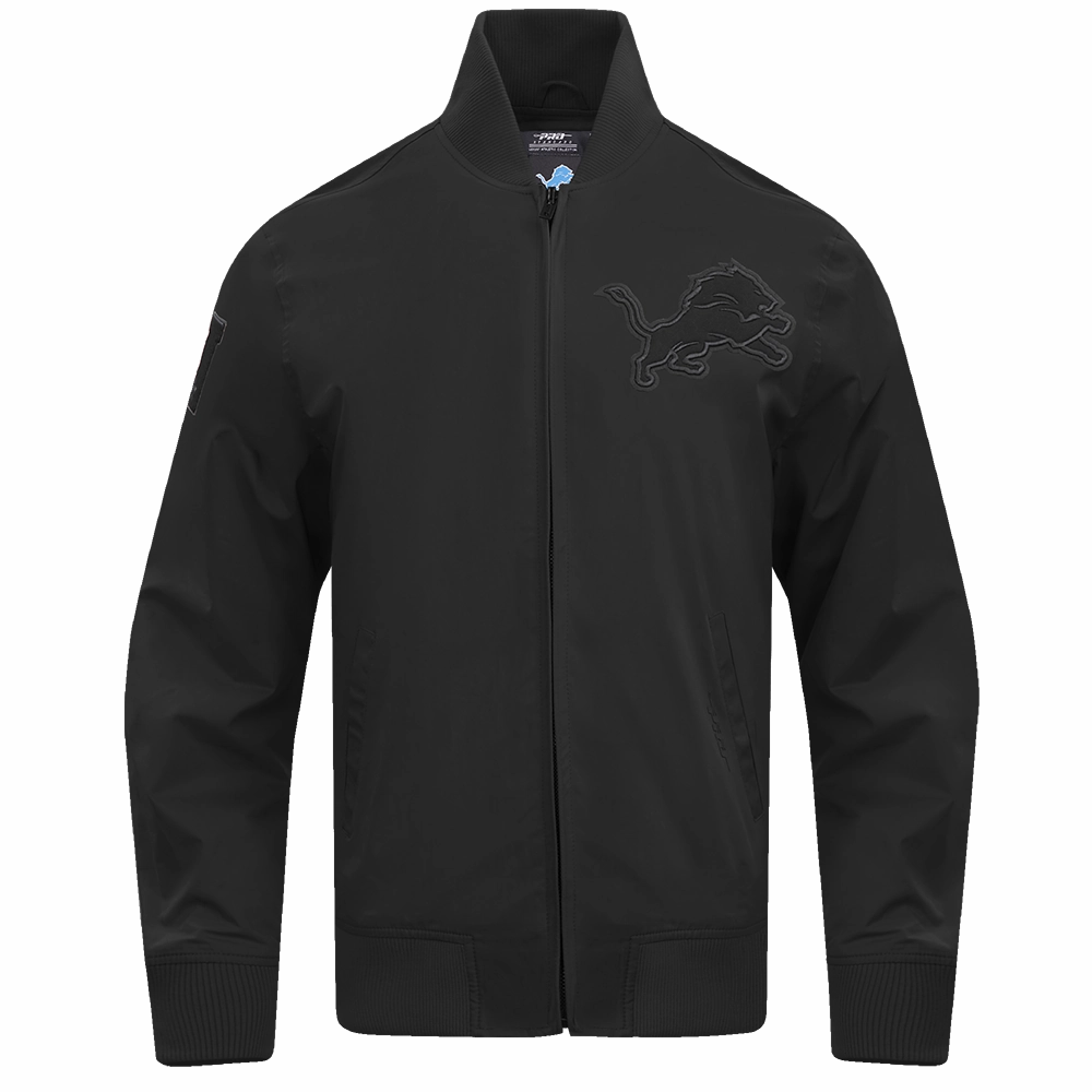 NFL DETROIT LIONS NEUTRAL MEN'S TWILL JACKET (BLACK)