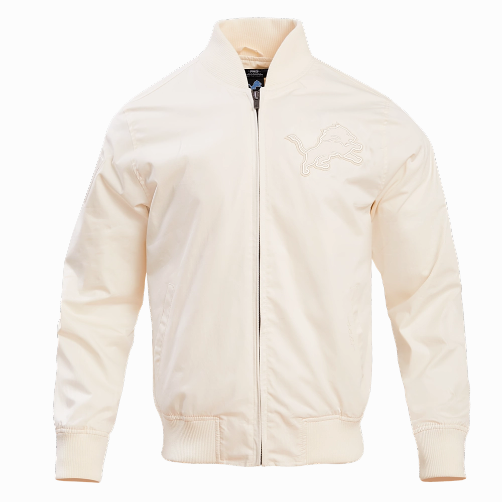 NFL DETROIT LIONS NEUTRAL MEN'S TWILL JACKET (EGGSHELL)
