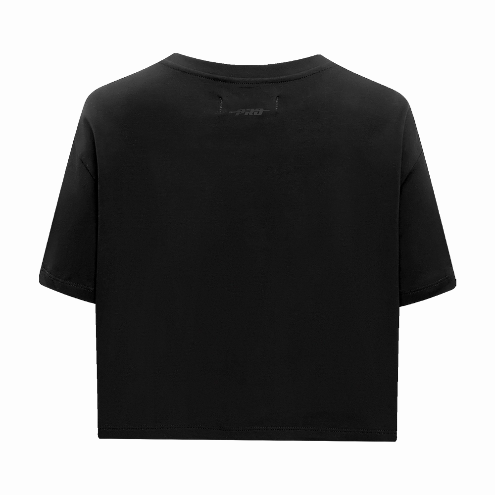 NFL DETROIT LIONS NEUTRAL WOMEN'S BOXY TEE (BLACK)