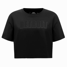 NFL DETROIT LIONS NEUTRAL WOMEN'S BOXY TEE (BLACK)