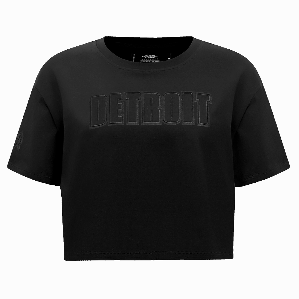 NFL DETROIT LIONS NEUTRAL WOMEN'S BOXY TEE (BLACK)