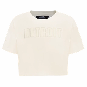 NFL DETROIT LIONS NEUTRAL WOMEN'S BOXY TEE (EGGSHELL)