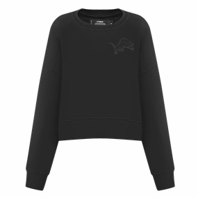 NFL DETROIT LIONS NEUTRAL WOMEN'S CREWNECK (BLACK)