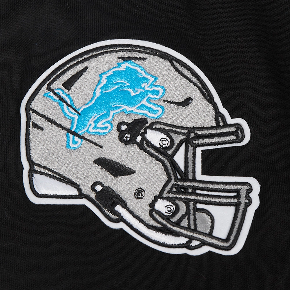 NFL DETROIT LIONS OLD ENGLISH MEN'S CREWNECK (BLACK)