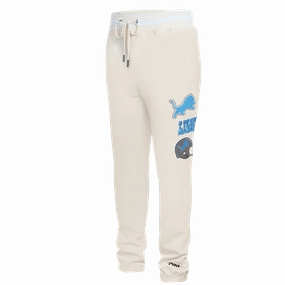 NFL DETROIT LIONS PINSTRIPE RETRO CLASSIC MEN'S RIB FLEECE SWEATPANT (EGGSHELL)
