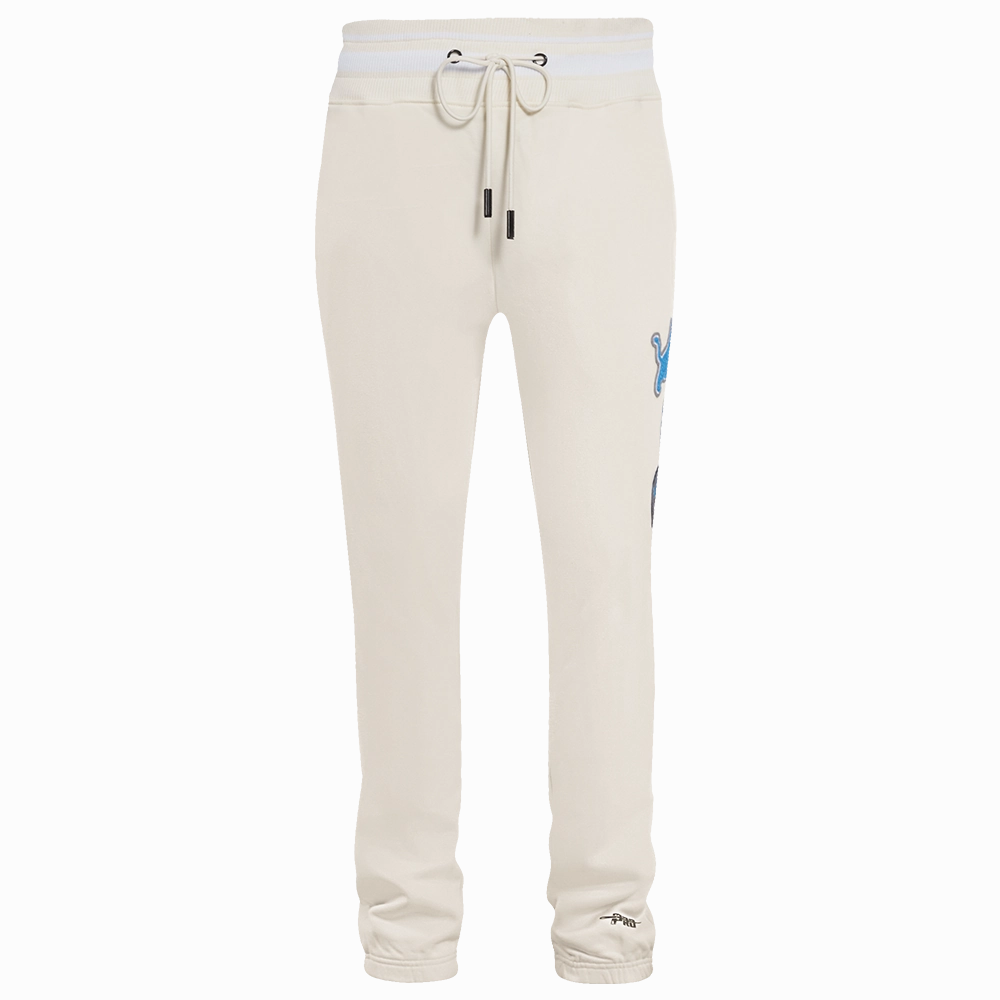 NFL DETROIT LIONS PINSTRIPE RETRO CLASSIC MEN'S RIB FLEECE SWEATPANT (EGGSHELL)