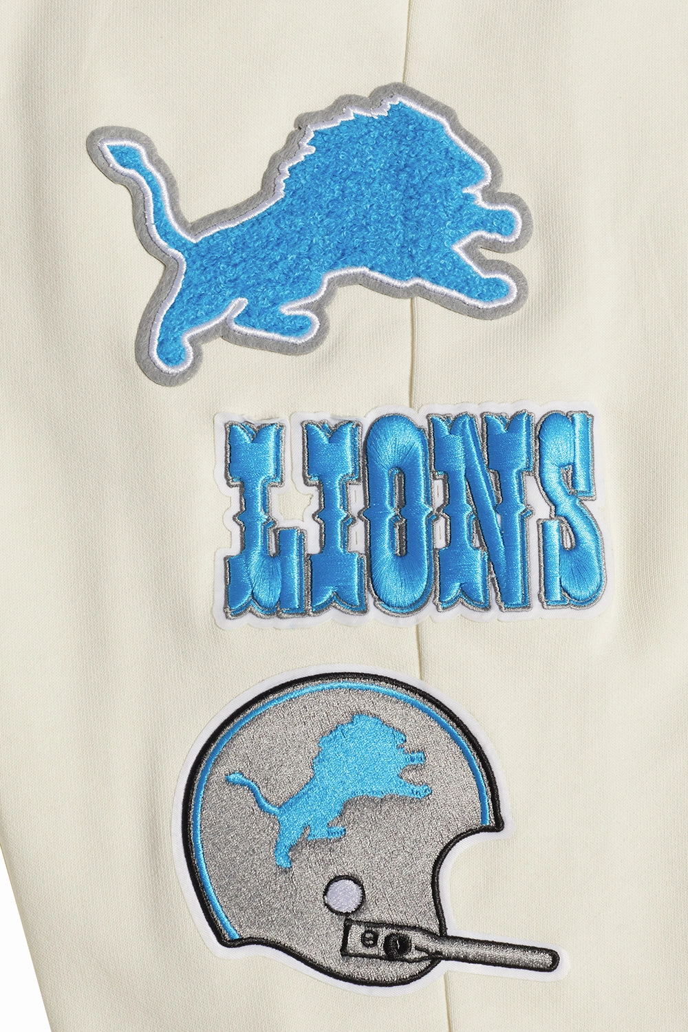 NFL DETROIT LIONS PINSTRIPE RETRO CLASSIC MEN'S RIB FLEECE SWEATPANT (EGGSHELL)