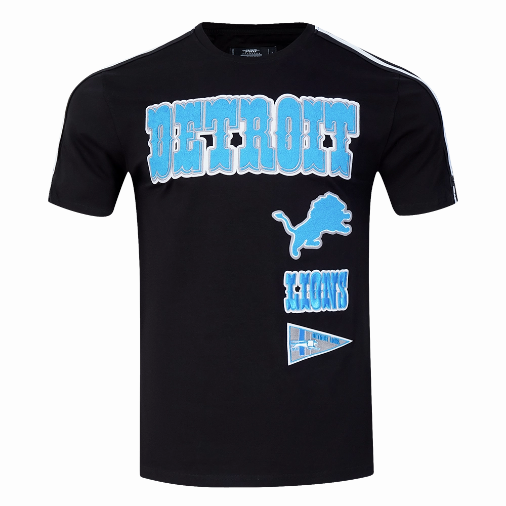 NFL DETROIT LIONS RETRO CLASSIC MEN'S STRIPED TEE (BLACK)