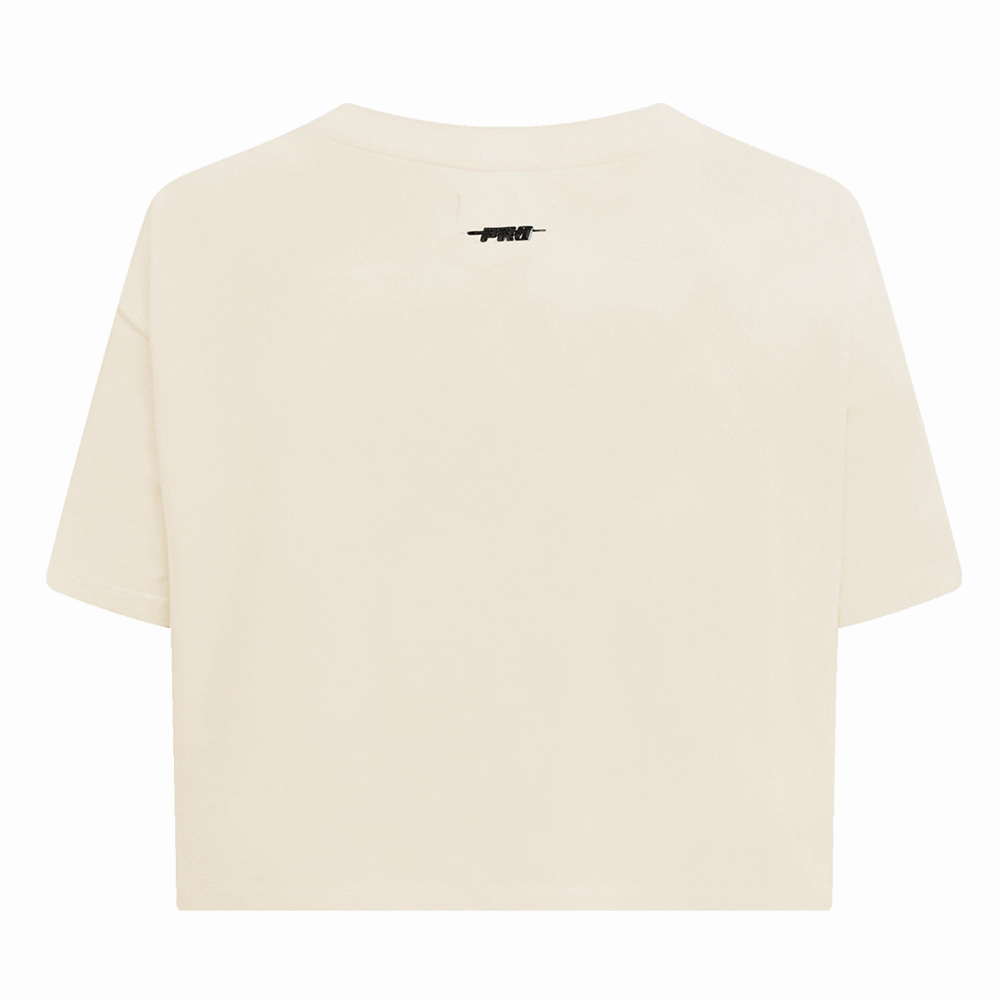 NFL DETROIT LIONS RETRO CLASSIC WOMEN'S SINGLE JERSEY BOXY TEE (EGGSHELL)