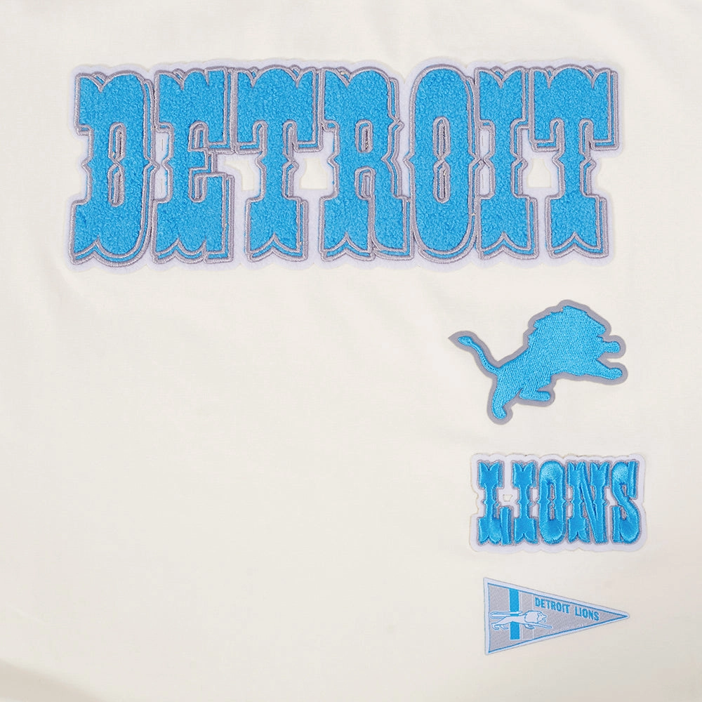 NFL DETROIT LIONS RETRO CLASSIC WOMEN'S SINGLE JERSEY BOXY TEE (EGGSHELL)