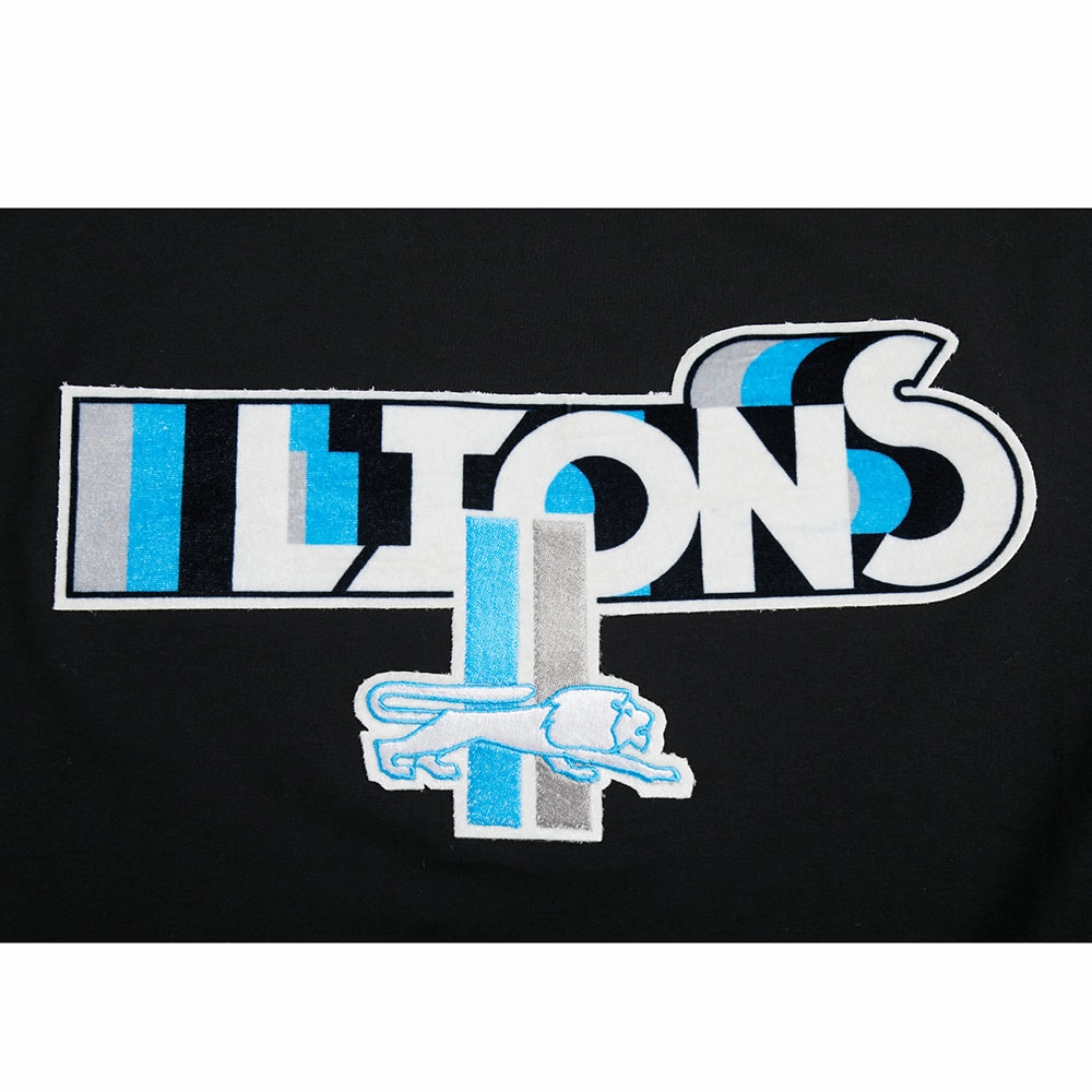 NFL DETROIT LIONS RETRO ELEVATION WOMEN'S SINGLE JERSEY BOXY TEE (BLACK)