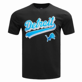 NFL DETROIT LIONS SCRIPT TAIL MEN'S   TEE (BLACK)