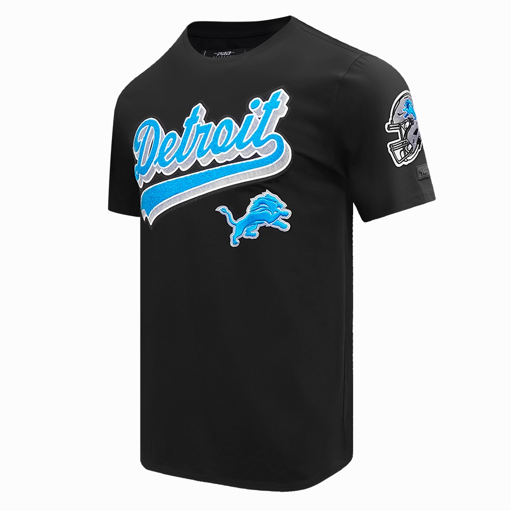 NFL DETROIT LIONS SCRIPT TAIL MEN'S   TEE (BLACK)