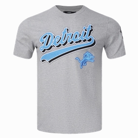 NFL DETROIT LIONS SCRIPT TAIL MEN'S   TEE (HEATHER GREY)