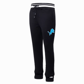 NFL DETROIT LIONS SCRIPT TAIL MEN'S RIB FLEECE SWEATPANT (BLACK)