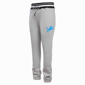 NFL DETROIT LIONS SCRIPT TAIL MEN'S RIB FLEECE SWEATPANT (HEATHER GRAY/BLACK)