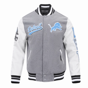 NFL DETROIT LIONS SCRIPT TAIL MEN'S RIB WOOL VARSITY (HEATHER GREY/WHITE/BLACK)