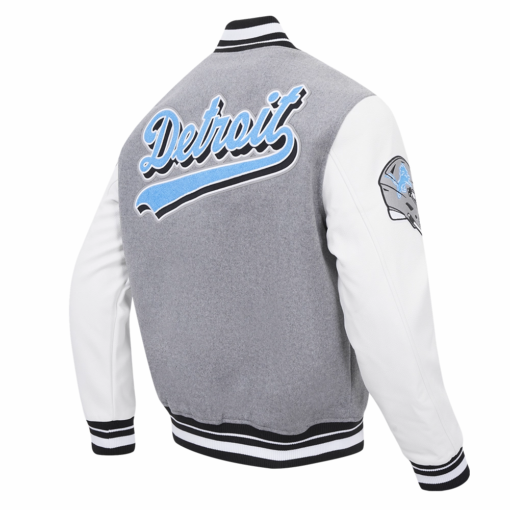 NFL DETROIT LIONS SCRIPT TAIL MEN'S RIB WOOL VARSITY (HEATHER GREY/WHITE/BLACK)