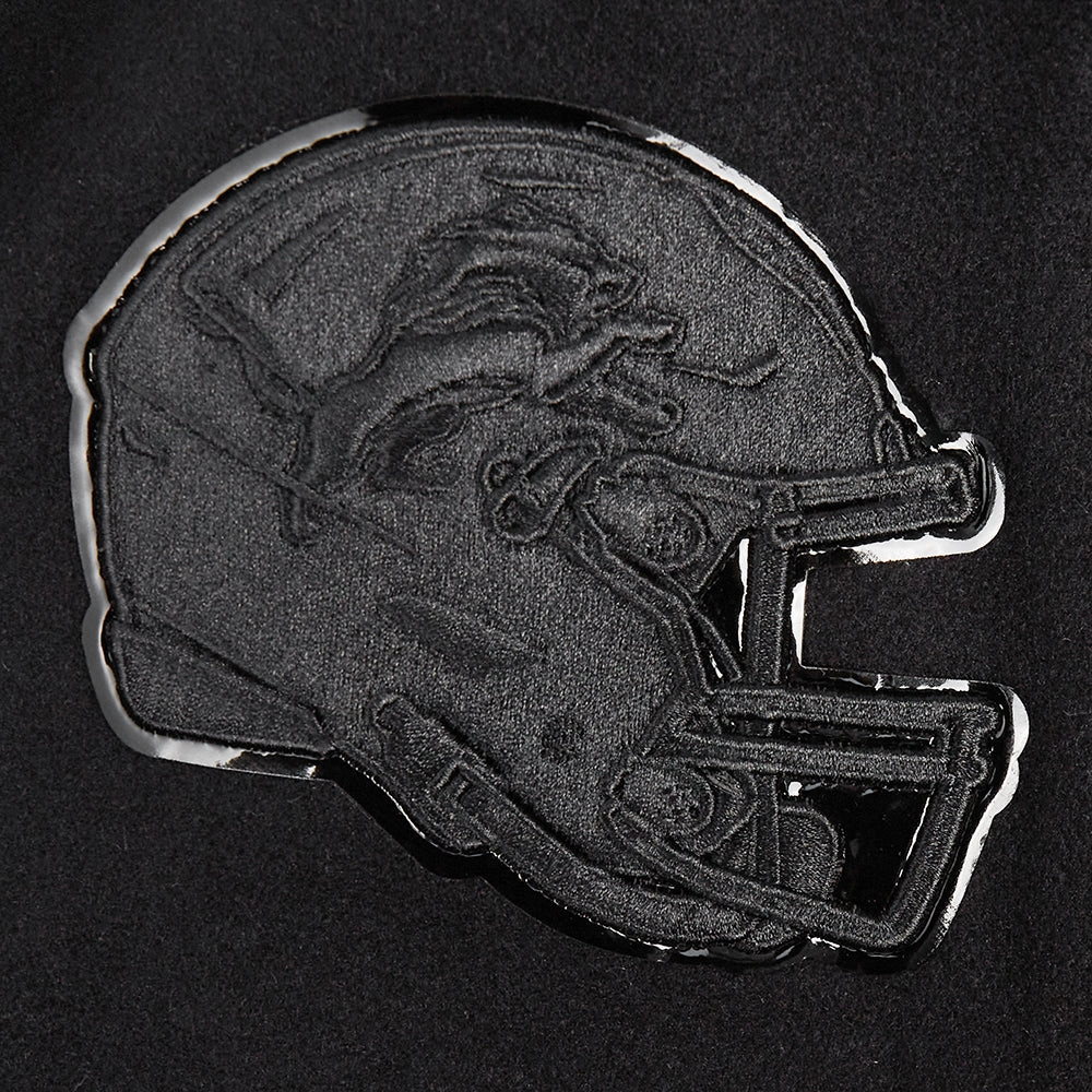 NFL DETROIT LIONS TRIPLE BLACK WOMEN'S WOOL VARSITY JACKET (TRIPLE BLACK WOMEN'S)