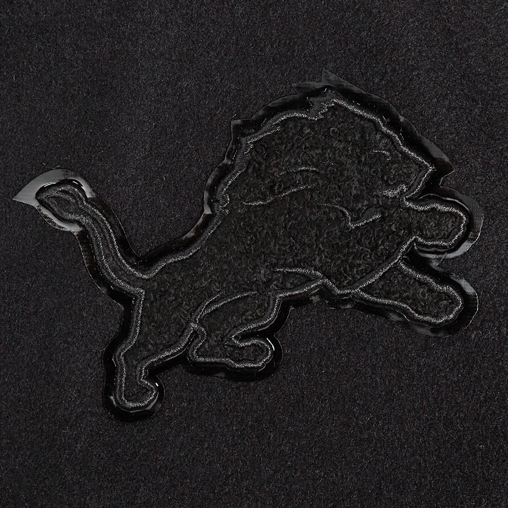 NFL DETROIT LIONS TRIPLE BLACK WOMEN'S WOOL VARSITY JACKET (TRIPLE BLACK WOMEN'S)