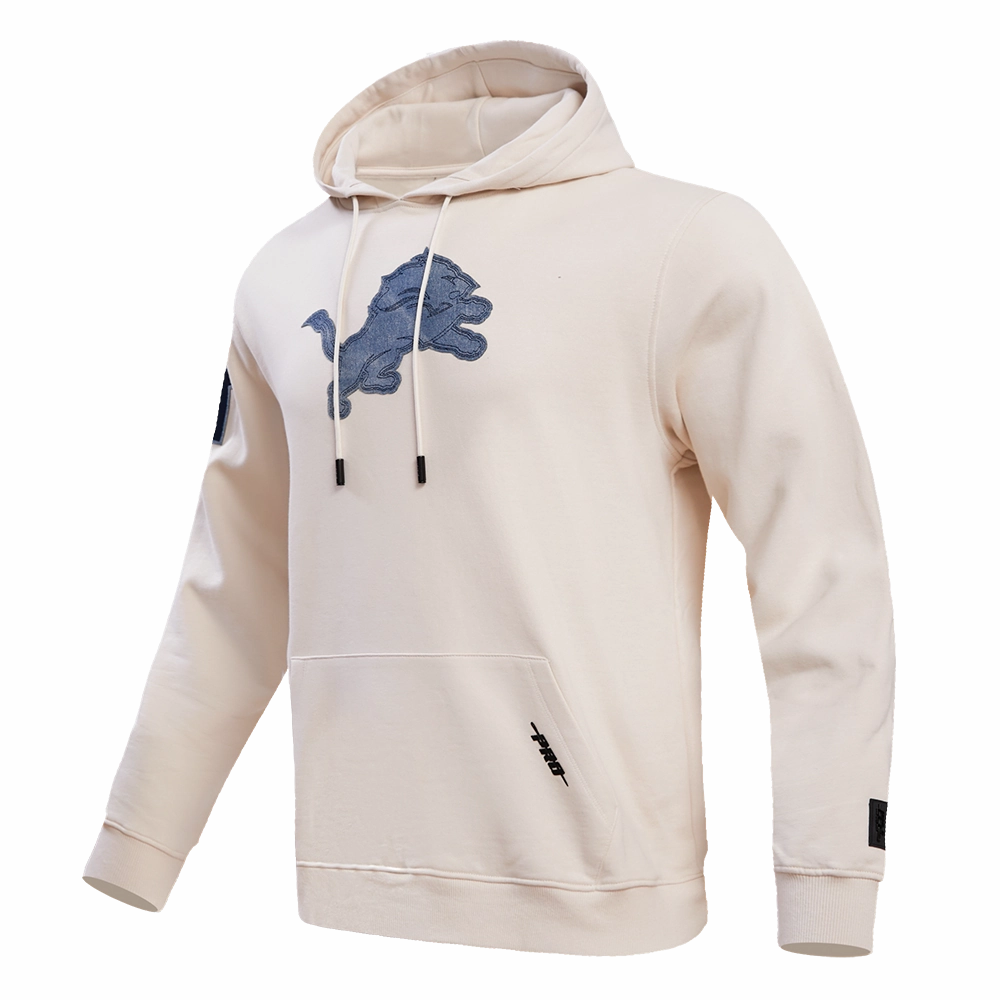 NFL DETROIT LIONS VARSITY BLUES MEN'S PULLOVER HOODIE (LINEN)