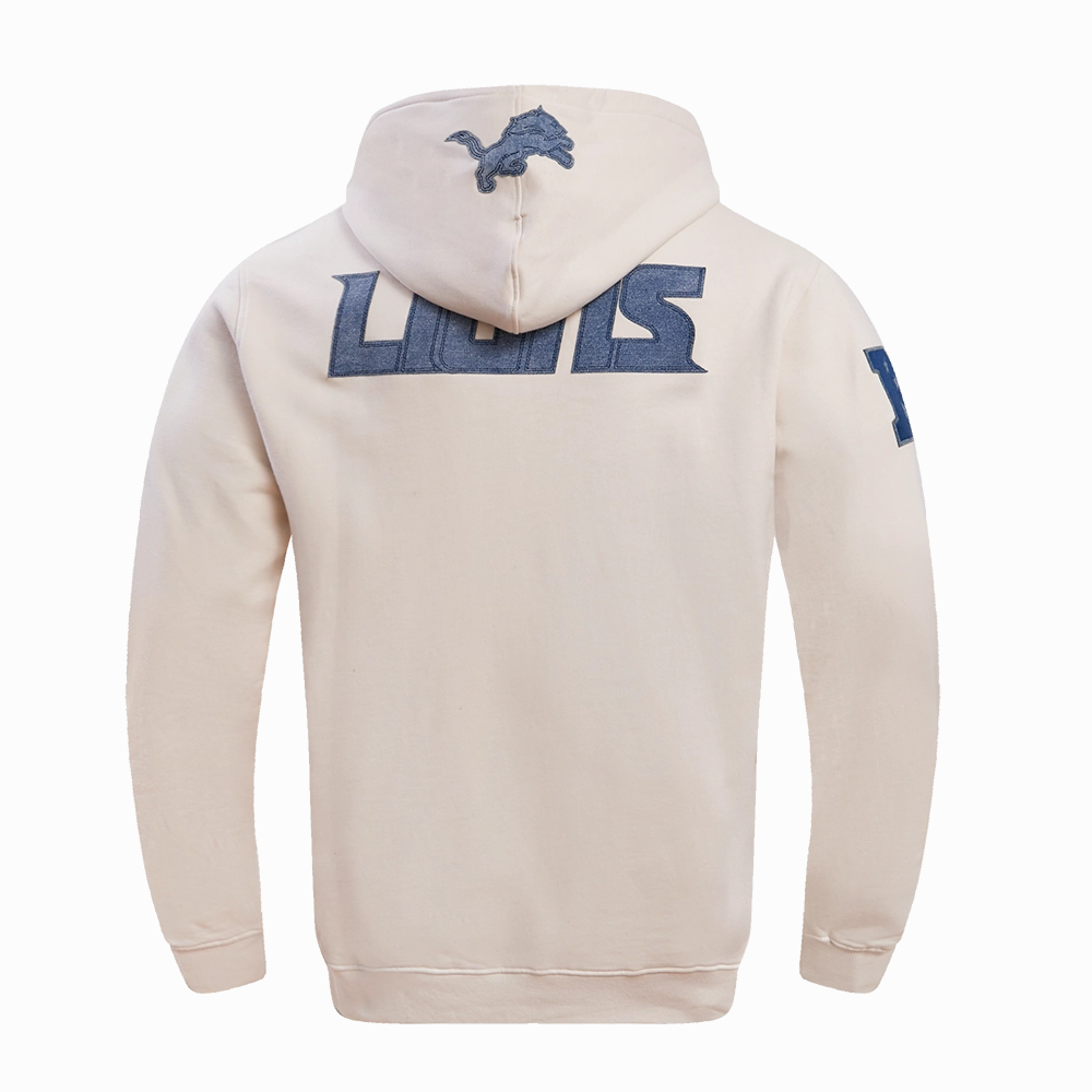 NFL DETROIT LIONS VARSITY BLUES MEN'S PULLOVER HOODIE (LINEN)