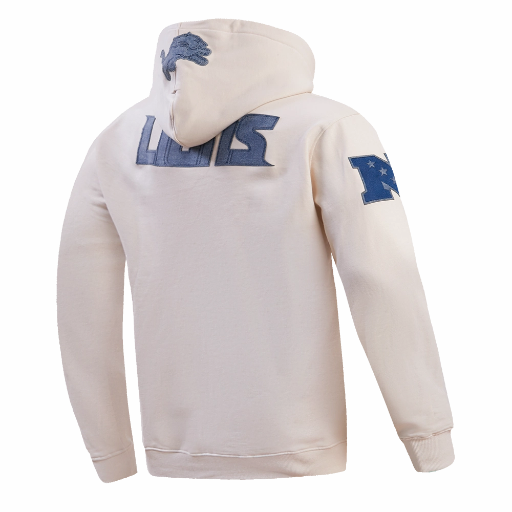 NFL DETROIT LIONS VARSITY BLUES MEN'S PULLOVER HOODIE (LINEN)