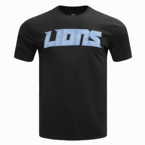NFL DETROIT LIONS VARSITY BLUES MEN'S TEE (BLACK)