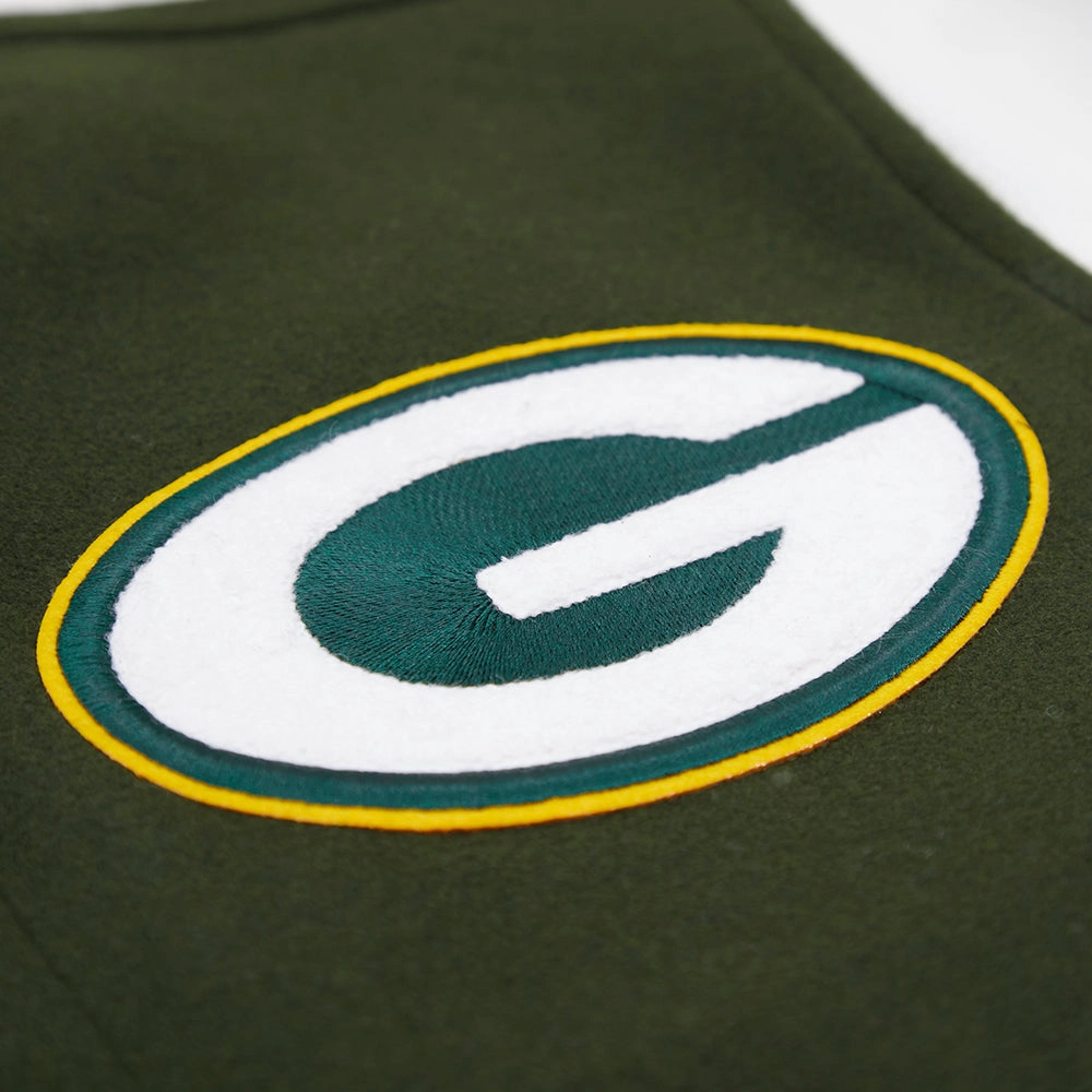 NFL GREEN BAY PACKERS CLASSIC MEN'S VARSITY JACKET (GRAY/WHITE)