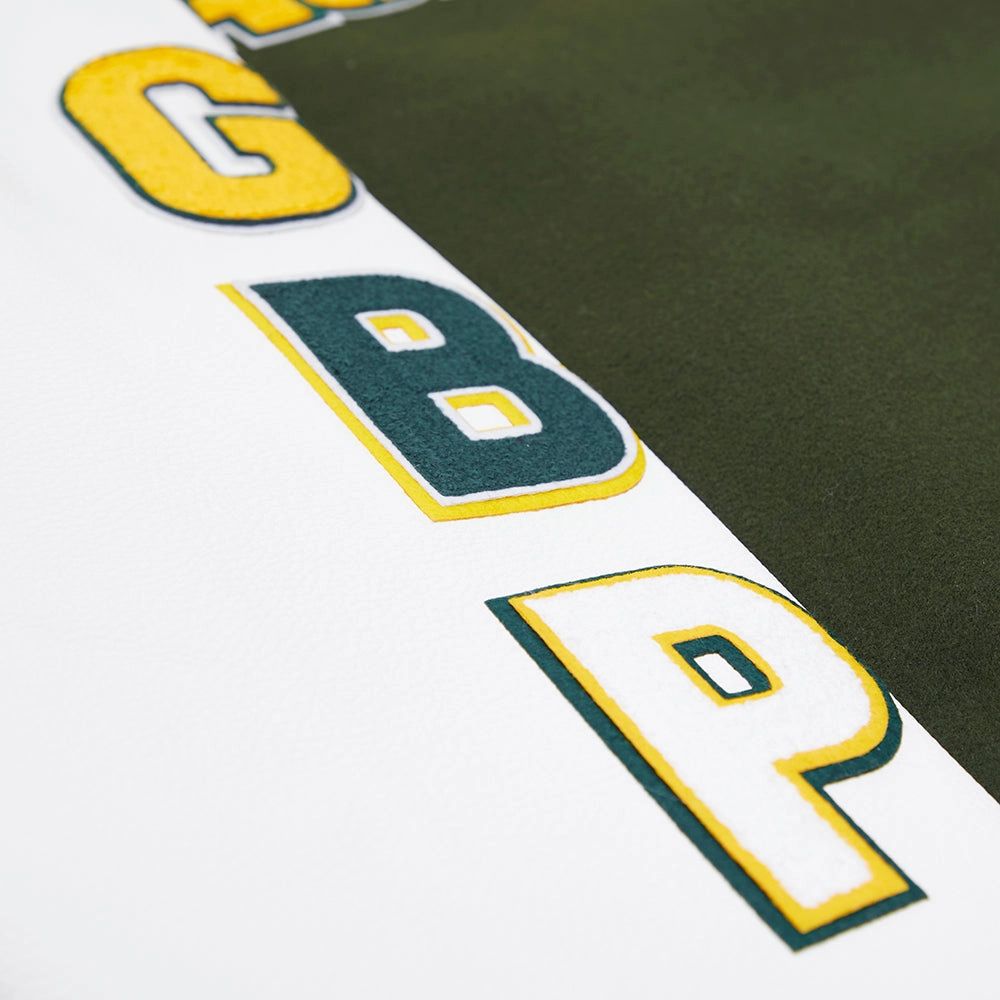 NFL GREEN BAY PACKERS CLASSIC MEN'S VARSITY JACKET (GRAY/WHITE)