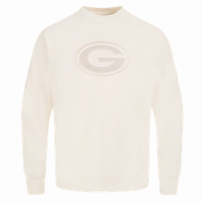 NFL GREEN BAY PACKERS NEUTRAL MEN'S DROP SHOULDER FLEECE CREWNECK (EGGSHELL)
