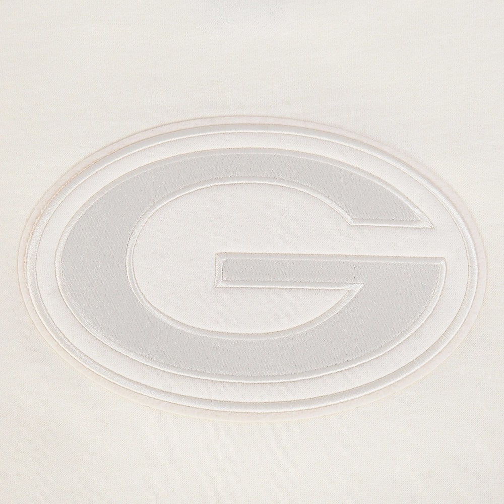 NFL GREEN BAY PACKERS NEUTRAL MEN'S DROP SHOULDER FLEECE CREWNECK (EGGSHELL)