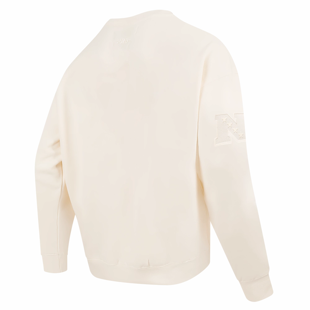 NFL GREEN BAY PACKERS NEUTRAL MEN'S DROP SHOULDER FLEECE CREWNECK (EGGSHELL)