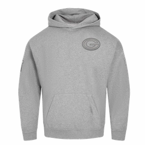 NFL GREEN BAY PACKERS NEUTRAL MEN'S DROP SHOULDER PULLOVER HOODIE (DARK HEATHER GRAY)