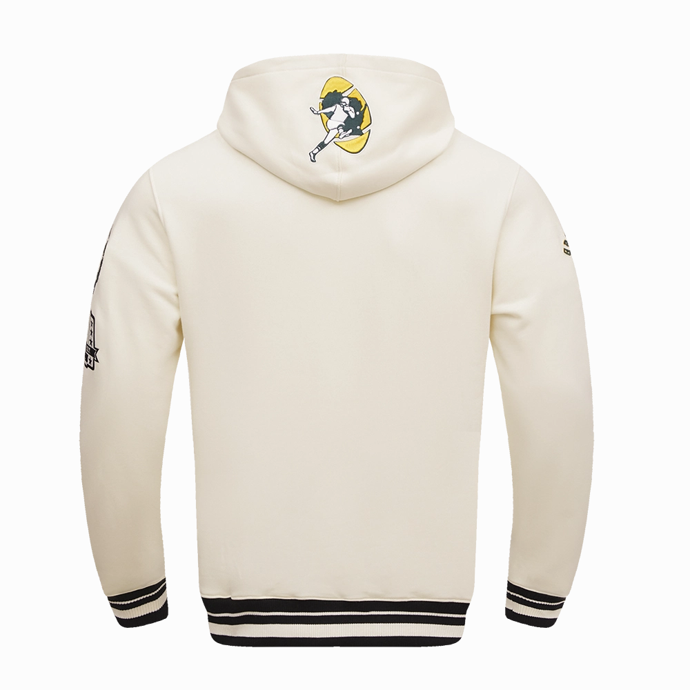 NFL GREEN BAY PACKERS RETRO CLASSIC MEN'S PULLOVER HOODIE (EGGSHELL/ BLACK)