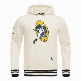 NFL GREEN BAY PACKERS RETRO CLASSIC MEN'S PULLOVER HOODIE (EGGSHELL/ BLACK)