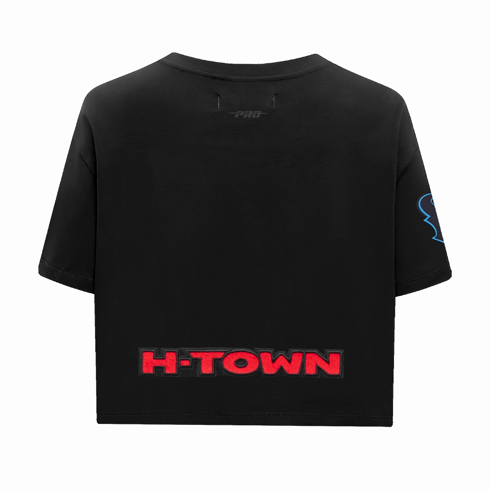 NFL HOUSTON TEXANS CJ STROUD #7 CLASSIC WOMEN'S SINGLE JERSEY BOXY TEE (BLACK)