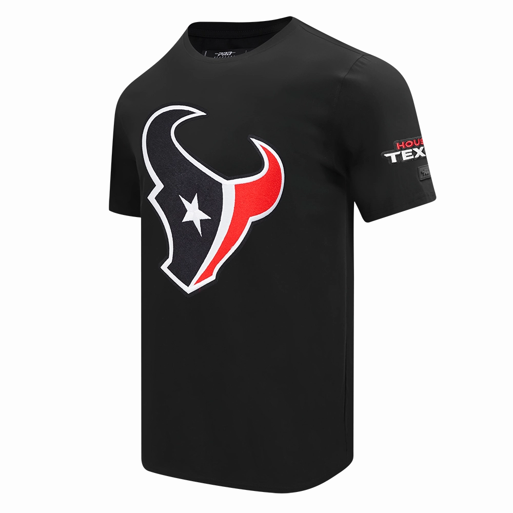 NFL HOUSTON TEXANS CLASSIC MASH UP MEN'S SINGLE JERSEY TEE (BLACK)