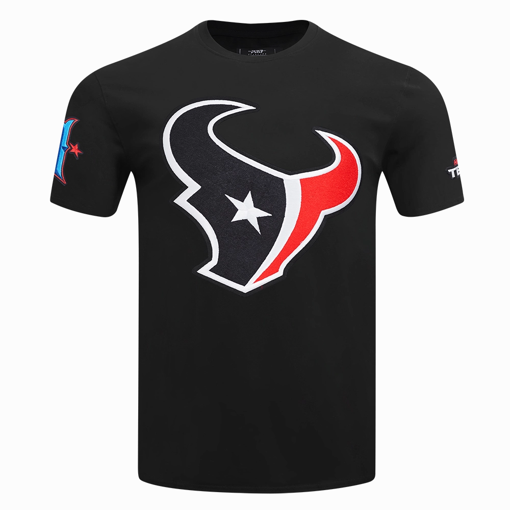 NFL HOUSTON TEXANS CLASSIC MASH UP MEN'S SINGLE JERSEY TEE (BLACK)