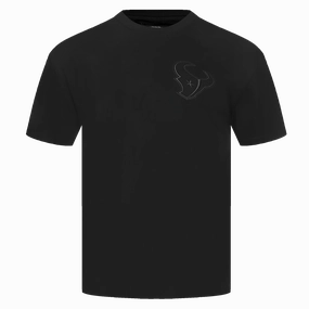 NFL HOUSTON TEXANS NEUTRAL MEN'S COTTON JERSEY DROP SHOULDER TEE (BLACK)