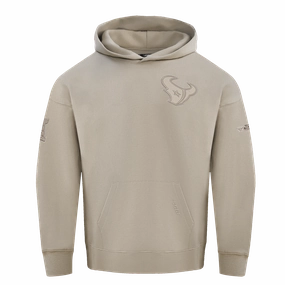 NFL HOUSTON TEXANS NEUTRAL MEN'S DROP SHOULDER PULLOVER HOODIE (TAUPE)