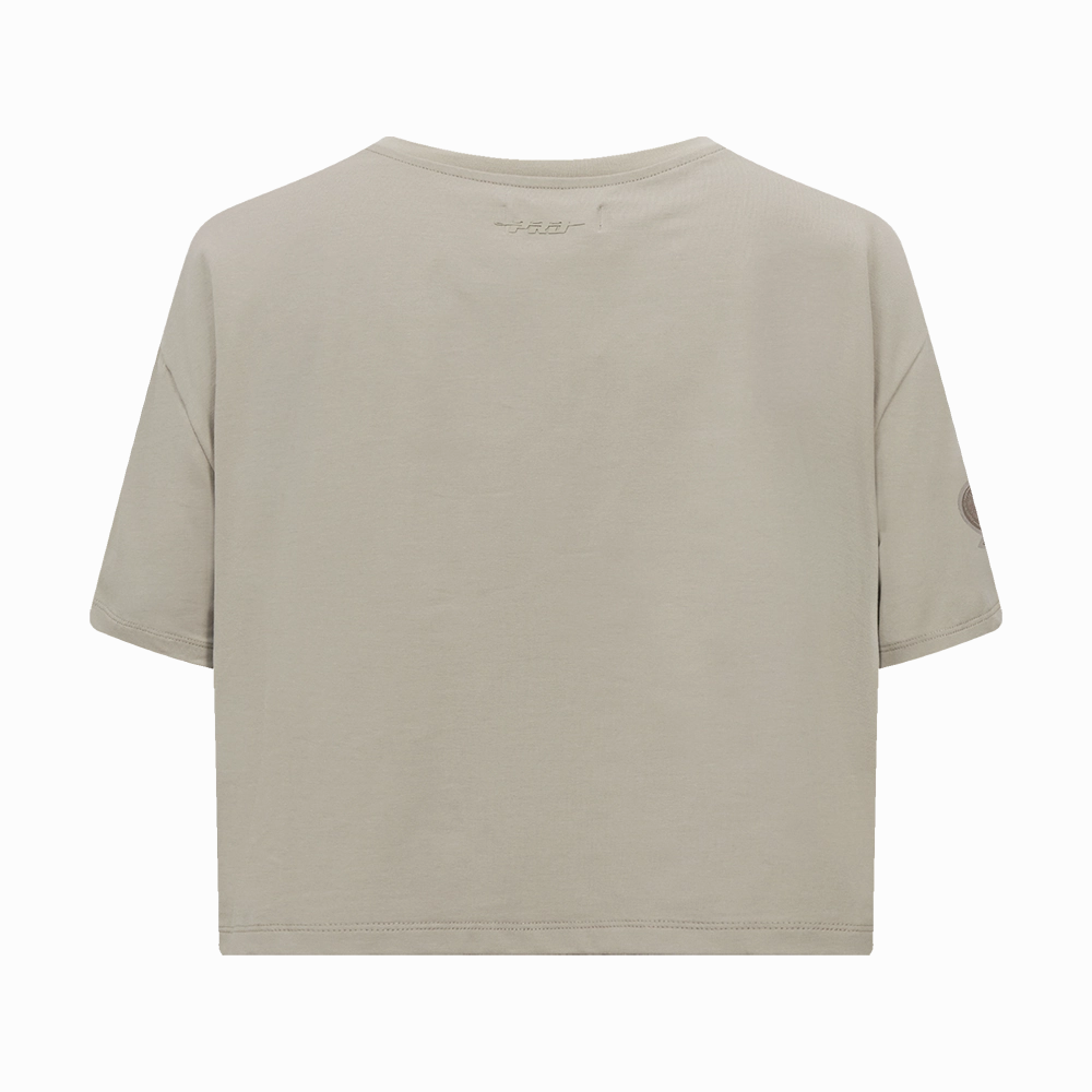 NFL HOUSTON TEXANS NEUTRAL WOMEN'S SINGLE JERSEY BOXY TEE (TAUPE)