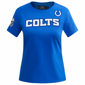 NFL INDIANAPOLIS COLTS CLASSIC SHORT SLEEVE WOMEN'S SINGLE JERSEY SLIM FIT TEE (ROYAL BLUE)