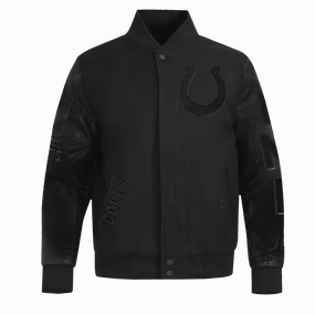 NFL INDIANAPOLIS COLTS TRIPLE BLACK MEN'S WOOL VARSITY JACKET (TRIPLE BLACK MEN'S)